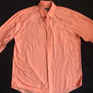 Men’s long sleeve, peach dress shirt